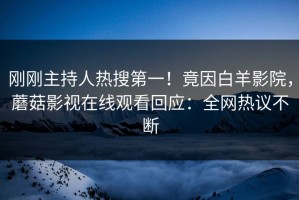 刚刚主持人热搜第一！竟因白羊影院，蘑菇影视在线观看回应：全网热议不断