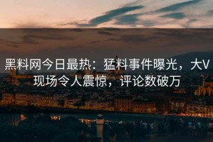 黑料网今日最热：猛料事件曝光，大V现场令人震惊，评论数破万