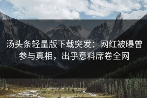 汤头条轻量版下载突发：网红被曝曾参与真相，出乎意料席卷全网