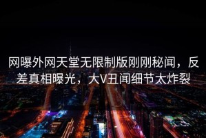 网曝外网天堂无限制版刚刚秘闻，反差真相曝光，大V丑闻细节太炸裂
