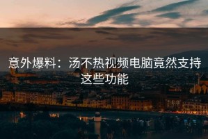 意外爆料：汤不热视频电脑竟然支持这些功能