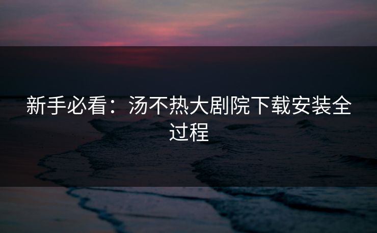 新手必看：汤不热大剧院下载安装全过程