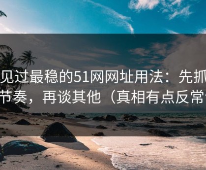 我见过最稳的51网网址用法：先抓更新节奏，再谈其他（真相有点反常识）