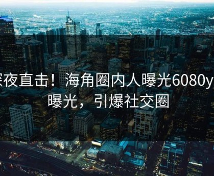 深夜直击！海角圈内人曝光6080yy，曝光，引爆社交圈