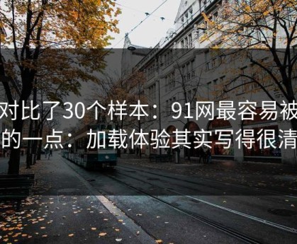 我对比了30个样本：91网最容易被误会的一点：加载体验其实写得很清楚