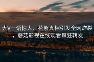 大V一语惊人：花絮真相引发全网炸裂，蘑菇影视在线观看疯狂转发