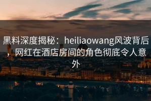 黑料深度揭秘：heiliaowang风波背后，网红在酒店房间的角色彻底令人意外