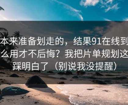 我本来准备划走的，结果91在线到底怎么用才不后悔？我把片单规划这关踩明白了（别说我没提醒）