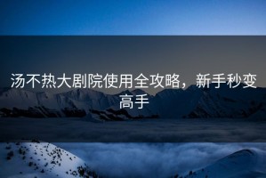 汤不热大剧院使用全攻略，新手秒变高手