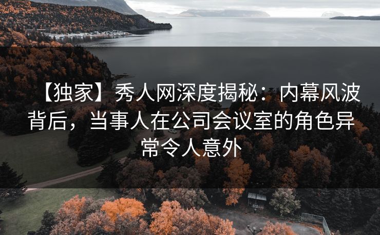 【独家】秀人网深度揭秘：内幕风波背后，当事人在公司会议室的角色异常令人意外